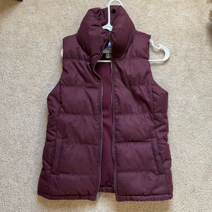 Old Navy Maroon Burgundy Puffer Vest